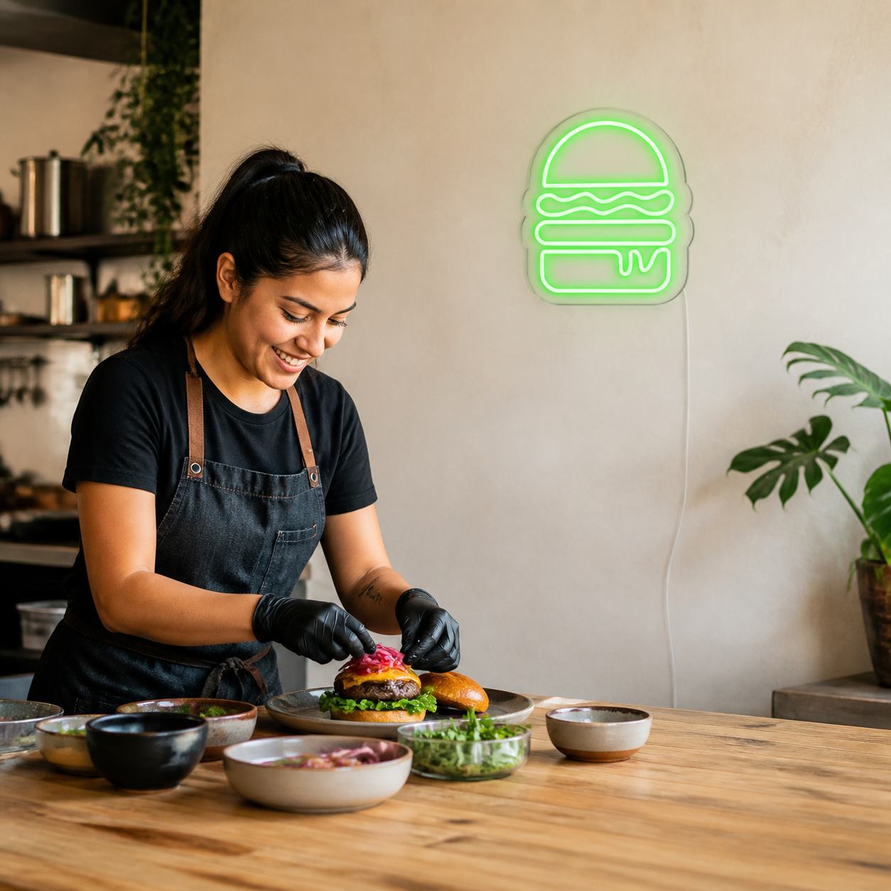 NeonHub lifestyle hero for "Burger" Neon Sign