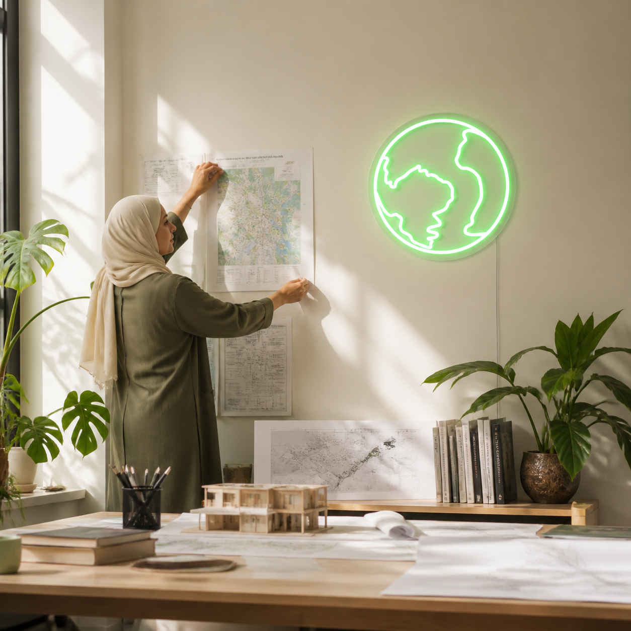 NeonHub lifestyle hero for "Earth" Neon sign