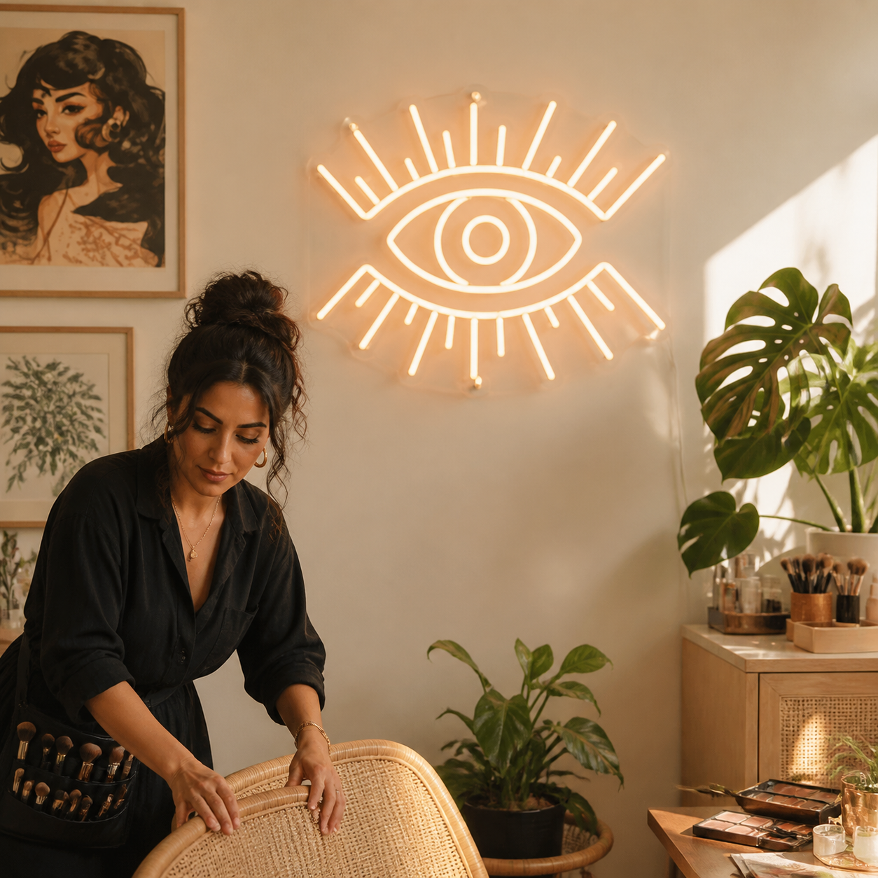 NeonHub lifestyle hero for "Eyes" Neon sign