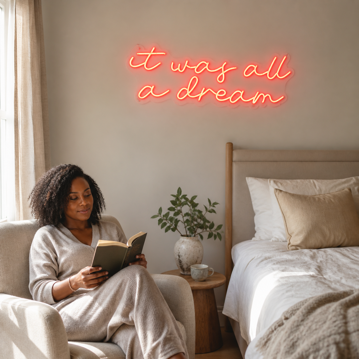 NeonHub lifestyle hero for "It Was All a Dream" Neon sign