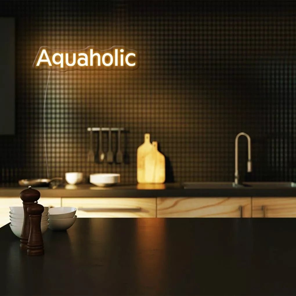 "Aquaholic" Neon Sign - NeonHub