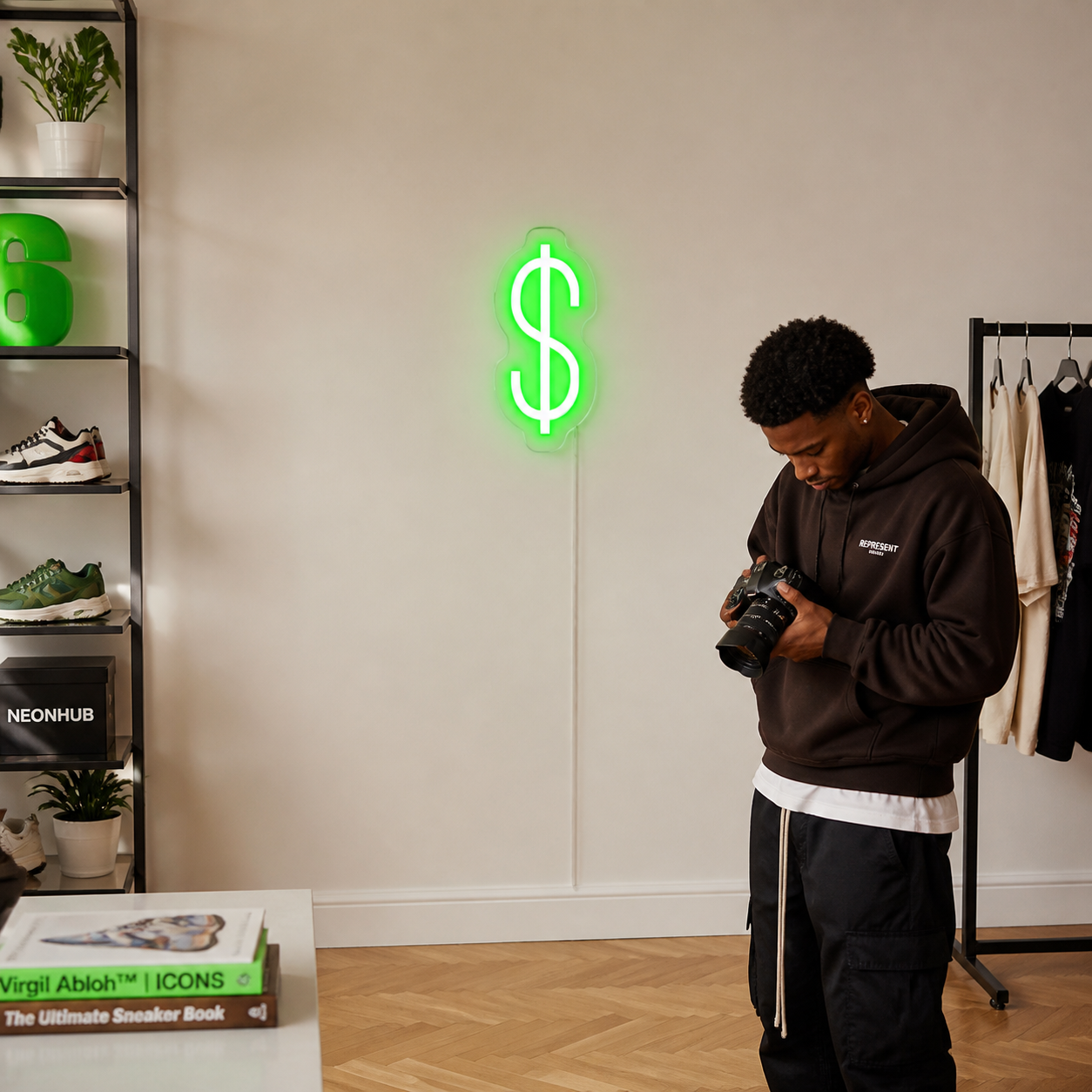 NeonHub lifestyle hero for "Dollar" Neon Sign