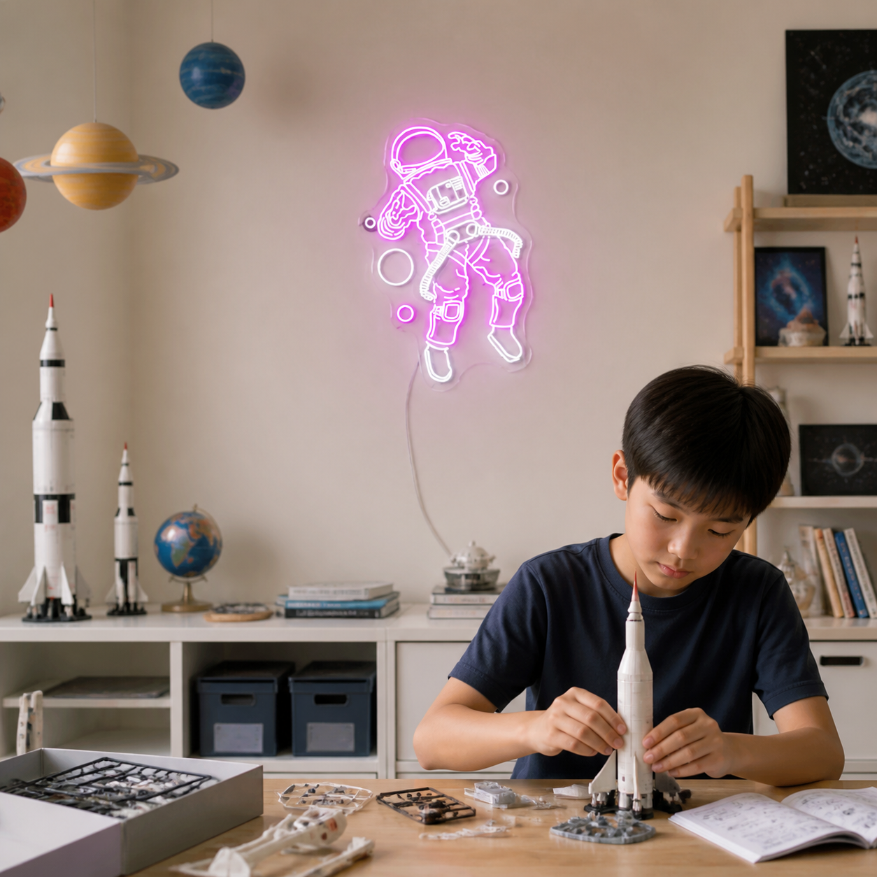NeonHub lifestyle hero for "Floating In Space" Neon Sign