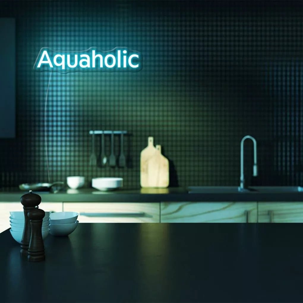 "Aquaholic" Neon Sign - NeonHub