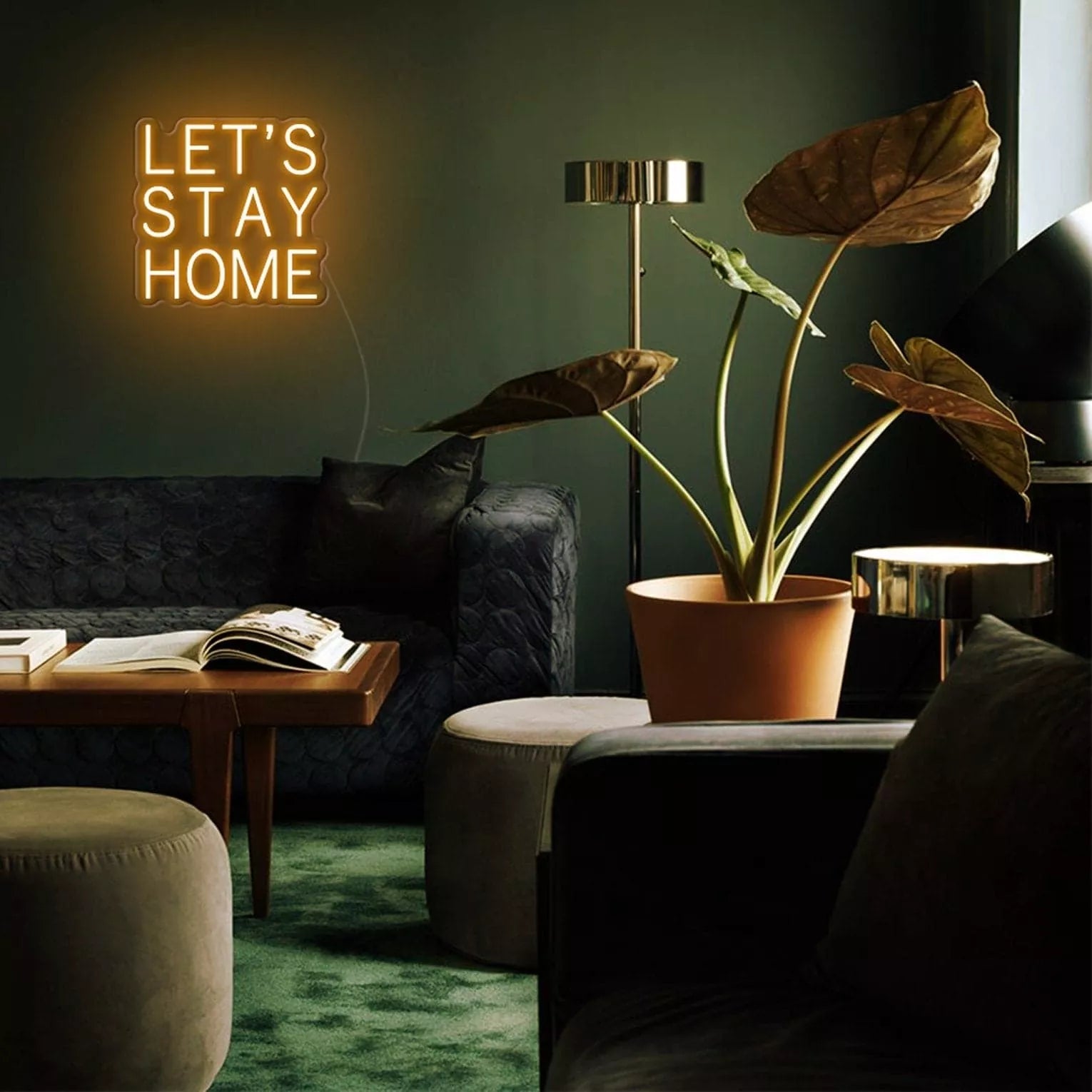 "LET'S STAY HOME" Neon Sign - NeonHub