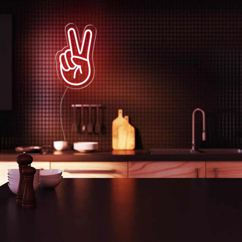 "Peace Fingers" Neon Sign - NeonHub